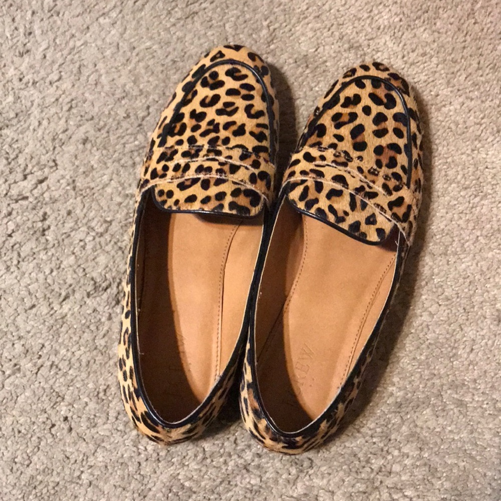 JCrew leopard penny loafer